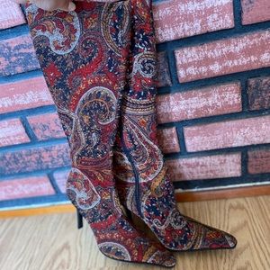 Paisley Knee High Boots